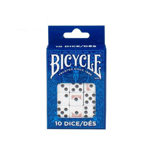 Bicycle Dice Pack Of 10 Poker Game Playing Dices Accessories Casino White