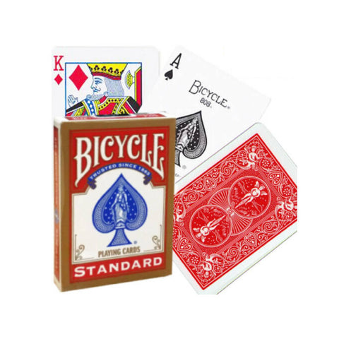 Bicycle Rider Back Standard Index Gold Playing Cards Poker Magic Tricks Red