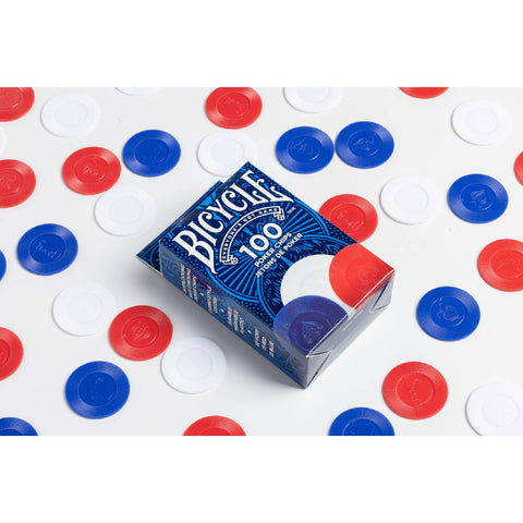 Bicycle Plastic Poker Chips 100 Count 2 Gram Easy Stacking Plastic 3 Colors