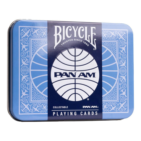 Bicycle Pan Am 2 Pack Playing Card Deck In Travel Tin Light Dark Blue