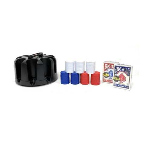 Bicycle Revolving Poker Chip Rack With Handle, 200 X Chips, 2 Decks