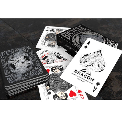 Bicycle Dragon Black Playing Cards Deck Original Poker Size Premium