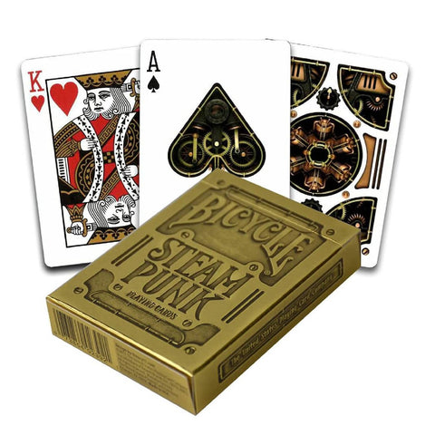 Bicycle Steampunk Gold Playing Cards – Premium Poker Deck