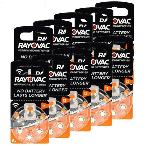 60x Rayovac Acoustic Special Size 13 Mf Pr48 Hearing Aid Batteries 1.45V Zinc Air