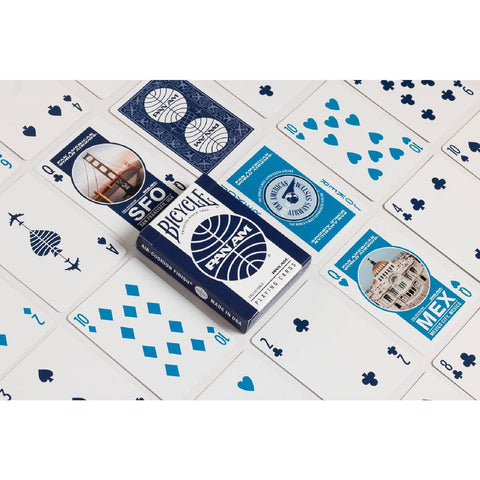 Bicycle Pan Am 2 Pack Playing Card Deck In Travel Tin Light Dark Blue