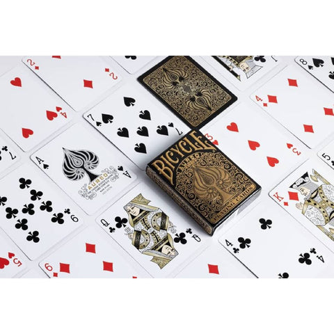 Bicycle Aureo Black Playing Card Deck Magic Tricks Air Cushion Made In USA