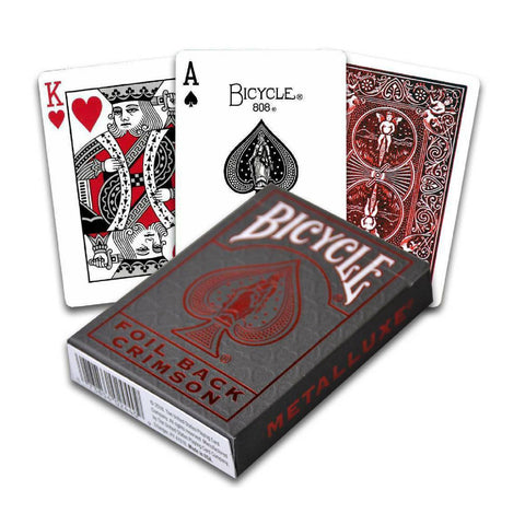 Bicycle Foil Metal Luxe Red NEW Edition Rider Back Playing Cards Deck USpcc