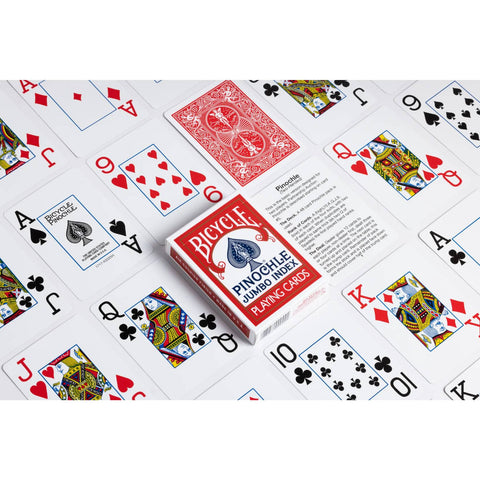 Bicycle Pinochle Jumbo Playing cards Color Red