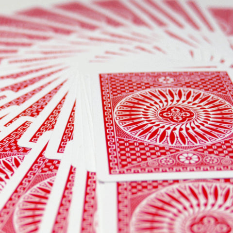 Bicycle Tally Ho Circle Playing Cards Deck Standard Index Linoid Finish Red