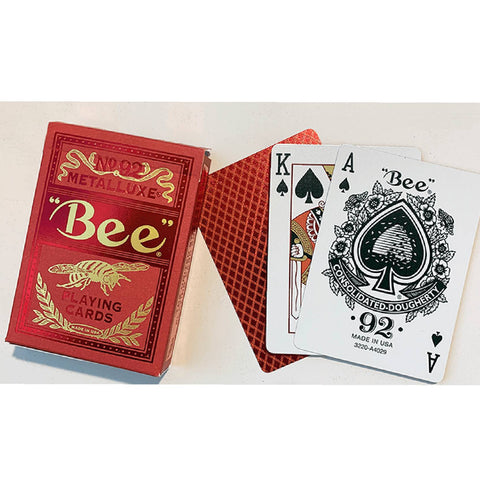 Bicycle Bee Metalluxe Red No92 Playing Card Deck Magic Tricks Premium Casino