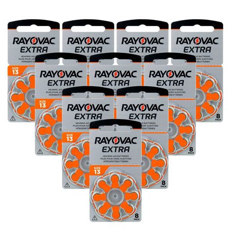80x Rayovac Extra Size 13 Mf Hearing Aid Batteries 1.45V Zinc Air