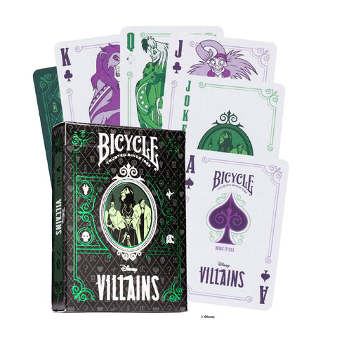 Bicycle Disney Villains Playing Cards Green Deck Poker Size Made In USA