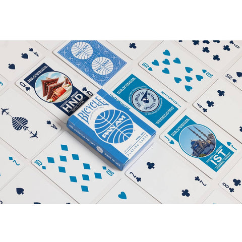 Bicycle Pan Am 2 Pack Playing Card Deck In Travel Tin Light Dark Blue