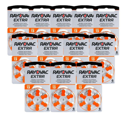 72x Rayovac Extra Advanced Size 13 Pr48 Hearing Aid Batteries 1.45V Zinc Air