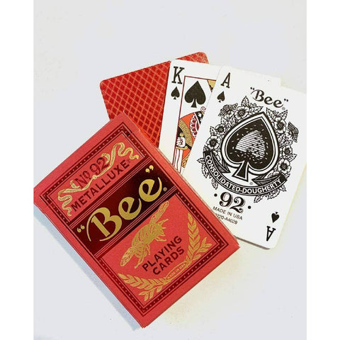 Bicycle Bee Metalluxe Red No92 Playing Card Deck Magic Tricks Premium Casino