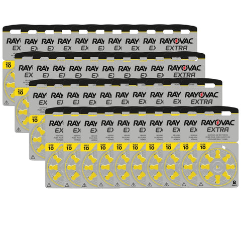 320x Rayovac Extra Size 10 Hearing Aid Batteries Pr70 8Bl 1.45V Zinc Air