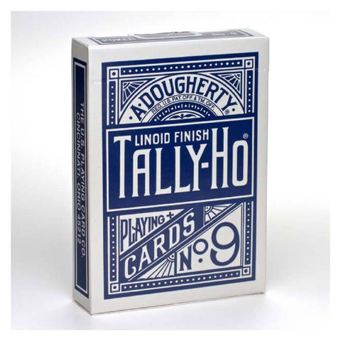 Bicycle Tally Ho Fan Back Playing Cards Deck Blue Standard Index Linoid
