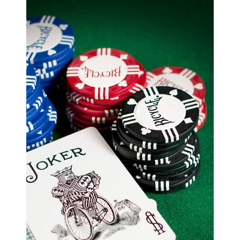 Bicycle Plastic Poker Chips 50 Count 8 Gram Clay Filled 3 Colors Tournament
