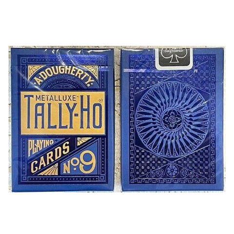 Bicycle Tally Ho Metalluxe Blue Playing Cards Deck No9 Linoid Finish