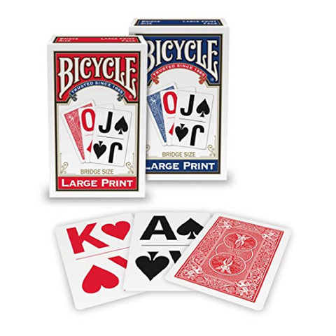 Bicycle Large Print Bridge Size Playing Cards Deck Super Jumbo Red USPCC