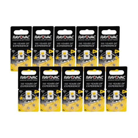 60x Rayovac Acoustic Special Size 10 Mf Pr70 Hearing Aid Batteries 1.45V Zinc Air