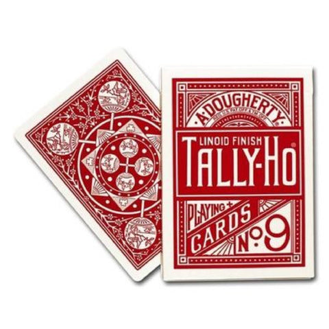 Bicycle Tally Ho Circle Playing Cards Deck Standard Index Linoid Finish Red