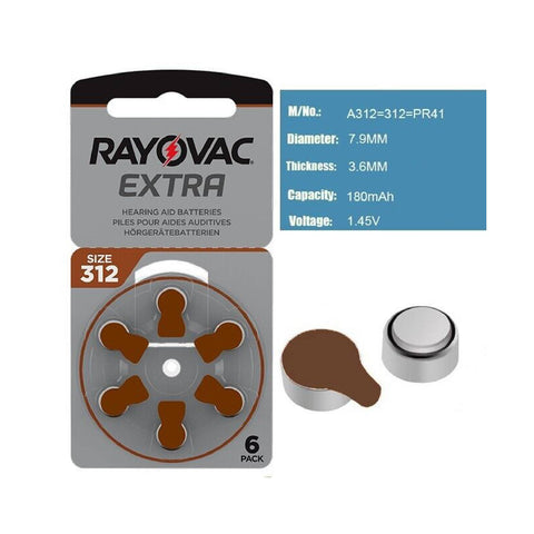 84x Rayovac Extra Advanced Size 312 Mf PR41 Batteries 1.45V Zinc Air