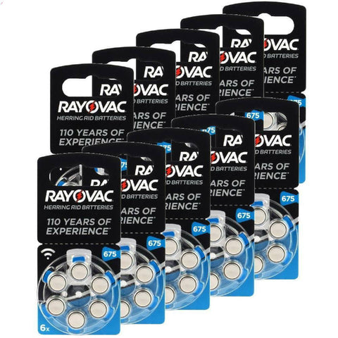 60x Rayovac Acoustic Special Size 675 Mf Pr44 Hearing Aid Batteries 1.45V