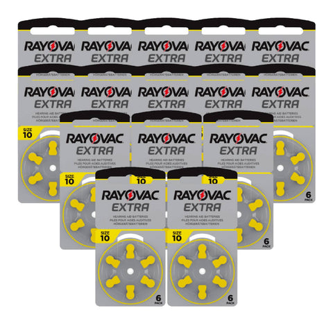 90x Rayovac Extra Advanced Size 10 Pr70 Hearing Aid Batteries 1.45V Zinc Air