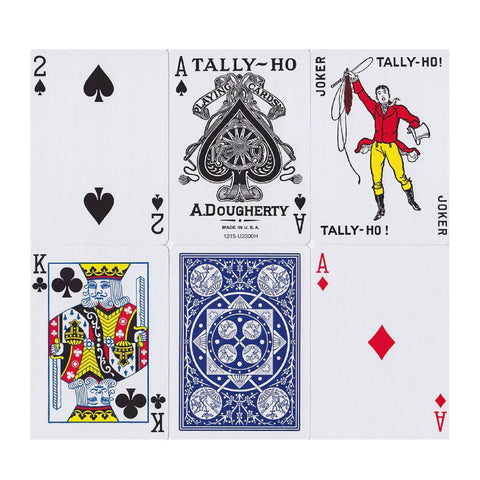 Bicycle Tally Ho Fan Back Playing Cards Deck Blue Standard Index Linoid