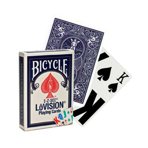 Bicycle E-Z-SEE Lovision Playing Cards Deck Color Code Blue
