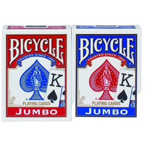 Bicycle Jumbo Blister Pack 2 Decks Playing Cards Poker 1 Red 1 Blue USpcc
