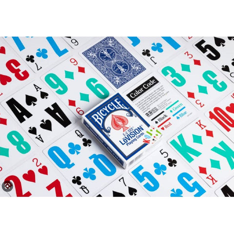 Bicycle E-Z-SEE Lovision Playing Cards Deck Color Code  Blue