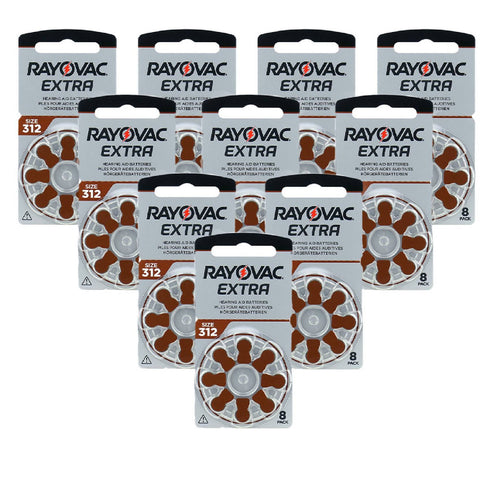 80x Rayovac Extra Size 312 Hearing Aid Batteries PR41 1.45V Zinc Air