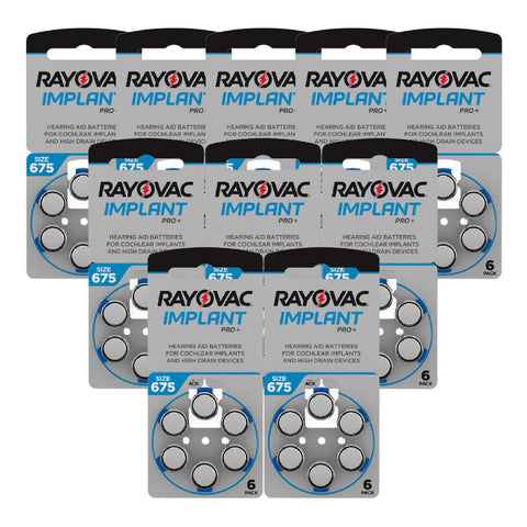 60x Rayovac Implant Pro Size 675 Mf Pr44 Batteries Hearing Aid Cochlear Implants