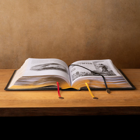 Deluxe Black Leather Holy Bible KJV | Illustrated Family Edition | Perfect Gift