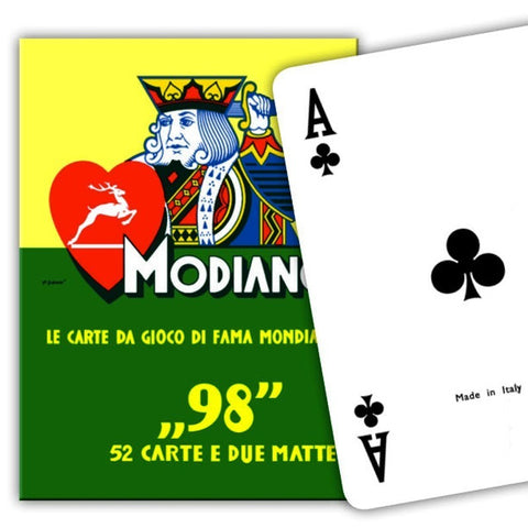 Modiano 98 Poker Red Back Playing Cards Deck Poker Size Made In Italy 300252