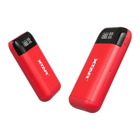 Xtar Pb2S Battery Charger Power Bank Li-Ion USb Red Tc/Cc/Cv