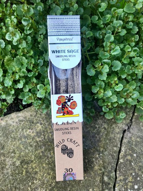 Ancient Wisdom Golden White Sage Resin Incense Smudge Sticks, 6 Pack
