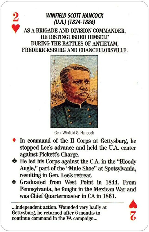 Famous Generals Of The Civil War Playing Cards Deck US Games Systems Magic NEW