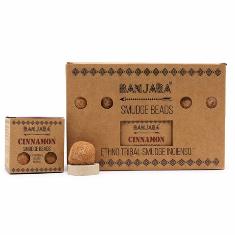 Ancient Wisdom Banjara Cinnamon Smudge Beads 5 Pack with Holder, Incense