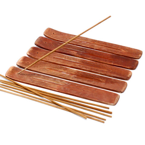 Carved Mango Wood Ashcatcher 10 Incense Holder Handmade Ancient Wisdom Ish-33M