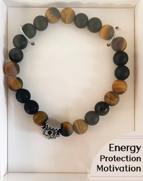 Crystal Bracelet Tiger Eye Lo Scarabeo Energy Motivation Protection NEW