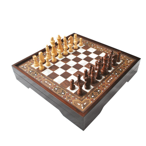 Vip Chess Set Pearl S Size Wooden Board Box And Chessman Original Star 1050453