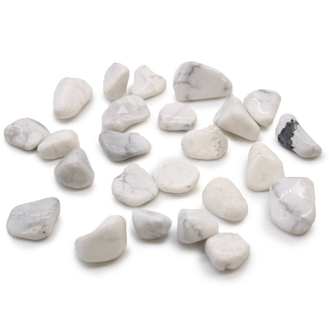 24 Small African Tumble Stones White Howlite - Magnesite Gems Ancient Wisdom NEW