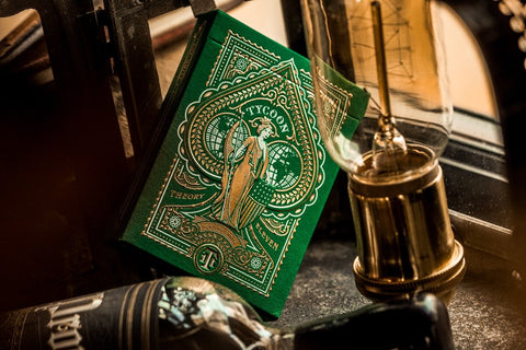Green Tycoon Theory 11 Premium Playing Cards Deck Magic Tricks Gold Sealed