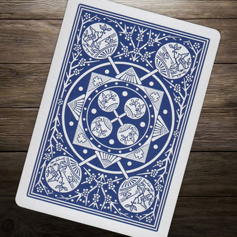 Bicycle Tally Ho Fan Back Playing Cards Deck Blue Standard Index Linoid NEW