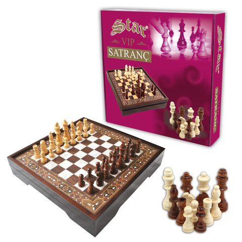 Vip Chess Set Pearl S Size Wooden Board Box And Chessman Original Star 1050453