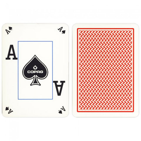 Copag 100% Plastic Poker Playing Cards Deck Double Jumbo Standard Index CPG-22-red