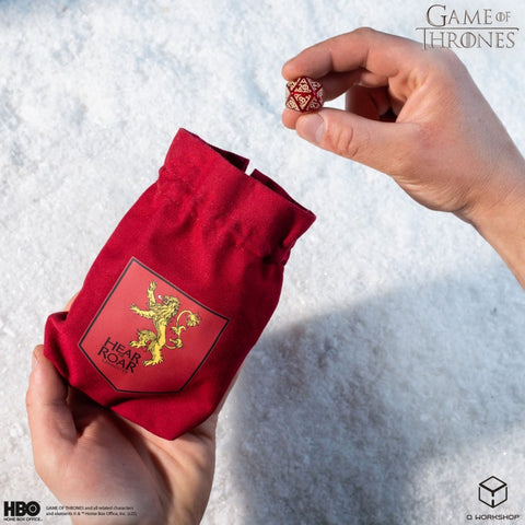 Game of Thrones House Lannister Official Dice Pouch by Q Workshop – Red Cotton